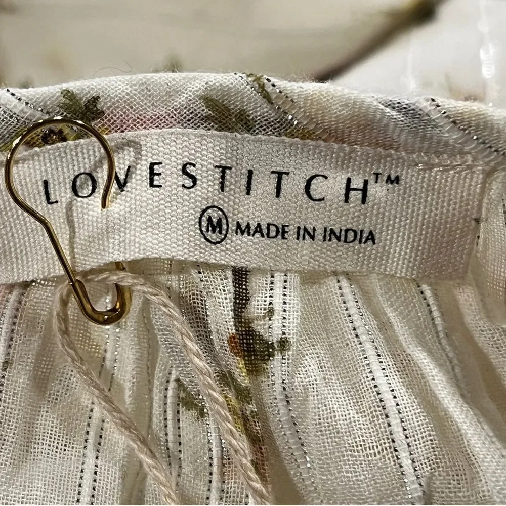 Lovestitch floral long sleeve oversized‎ blouse size M Medium - Picture 10 of 15